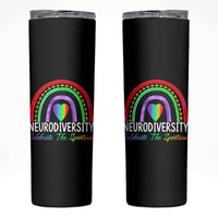 Neurodiversity Skinny Tumbler Autism Spectrum ASD ADHD Rainbow Boho