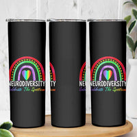 Neurodiversity Skinny Tumbler Autism Spectrum ASD ADHD Rainbow Boho