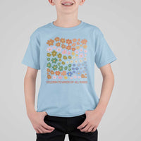 Neurodiversity Boho Floral T Shirt For Kid Celebrate Minds of All Kinds Autism ADHD ASD