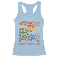 Neurodiversity Boho Floral Racerback Tank Top Celebrate Minds of All Kinds Autism ADHD ASD