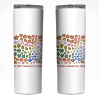 Neurodiversity Boho Floral Skinny Tumbler Celebrate Minds of All Kinds Autism ADHD ASD
