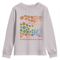 Neurodiversity Boho Floral Youth Sweatshirt Celebrate Minds of All Kinds Autism ADHD ASD