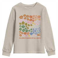 Neurodiversity Boho Floral Youth Sweatshirt Celebrate Minds of All Kinds Autism ADHD ASD