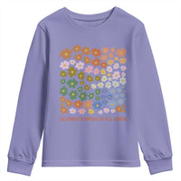 Neurodiversity Boho Floral Youth Sweatshirt Celebrate Minds of All Kinds Autism ADHD ASD