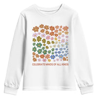 Neurodiversity Boho Floral Youth Sweatshirt Celebrate Minds of All Kinds Autism ADHD ASD