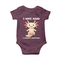 Funny ADHD Awareness Axolotl Baby Onesie I Have ADHD I Ask A Lot Question Neurodiversity