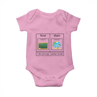 Funny Teacher Summer Break Baby Onesie First Teach Then Beach Vacation Mode