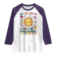 Special Education Raglan Shirt We All Grow At Different Rates Inspirational Inclusion Sped Teacher