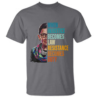 Inspirational RBG T Shirt When Injustice Becomes Law Resistance Becomes Duty