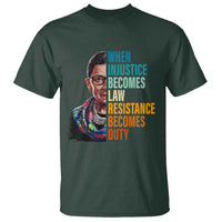 Inspirational RBG T Shirt When Injustice Becomes Law Resistance Becomes Duty