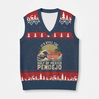 It's Still The Gulf Of Mexico Pendejo V-Neck Knit Sweater Vest El Golfo De Mexico Beach Funny Spanish - Wonder Print Shop