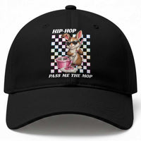 Hip Hop Easter Bunny Cleaning Pun Baseball Cap Funny Rabbit with Mop