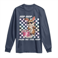 Hip Hop Easter Bunny Cleaning Pun Long Sleeve Shirt Funny Rabbit with Mop