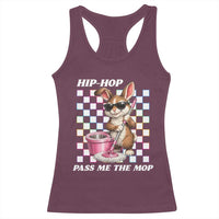 Hip Hop Easter Bunny Cleaning Pun Racerback Tank Top Funny Rabbit with Mop