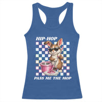 Hip Hop Easter Bunny Cleaning Pun Racerback Tank Top Funny Rabbit with Mop