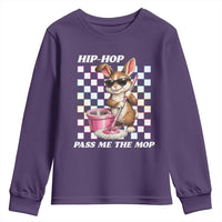 Hip Hop Easter Bunny Cleaning Pun Youth Sweatshirt Funny Rabbit with Mop