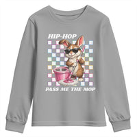 Hip Hop Easter Bunny Cleaning Pun Youth Sweatshirt Funny Rabbit with Mop