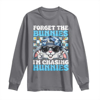 Funny Easter Bunny Forget the Bunnies I’m Chasing Hunnies Long Sleeve Shirt Cool Rabbit with Sunglasses & Hat Humor
