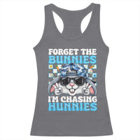 Funny Easter Bunny Forget the Bunnies I’m Chasing Hunnies Racerback Tank Top Cool Rabbit with Sunglasses & Hat Humor