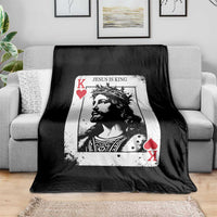 Jesus Is King Playing Card Graphic Throw Blanket King of Hearts Christian Faith