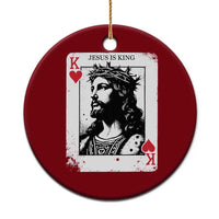 Jesus Is King Playing Card Graphic Ceramic Ornament King of Hearts Christian Faith