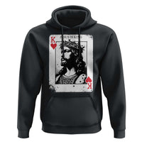 Jesus Is King Playing Card Graphic Hoodie King of Hearts Christian Faith
