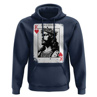Jesus Is King Playing Card Graphic Hoodie King of Hearts Christian Faith