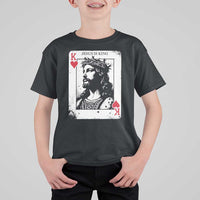 Jesus Is King Playing Card Graphic T Shirt For Kid King of Hearts Christian Faith