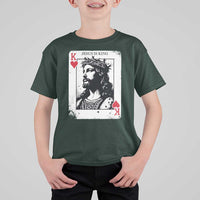 Jesus Is King Playing Card Graphic T Shirt For Kid King of Hearts Christian Faith