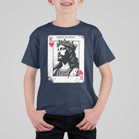 Jesus Is King Playing Card Graphic T Shirt For Kid King of Hearts Christian Faith