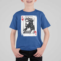 Jesus Is King Playing Card Graphic T Shirt For Kid King of Hearts Christian Faith