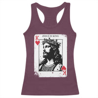 Jesus Is King Playing Card Graphic Racerback Tank Top King of Hearts Christian Faith