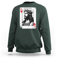 Jesus Is King Playing Card Graphic Sweatshirt King of Hearts Christian Faith