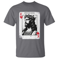 Jesus Is King Playing Card Graphic T Shirt King of Hearts Christian Faith