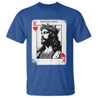 Jesus Is King Playing Card Graphic T Shirt King of Hearts Christian Faith