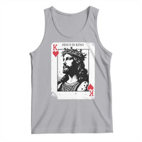 Jesus Is King Playing Card Graphic Tank Top King of Hearts Christian Faith