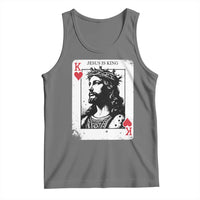 Jesus Is King Playing Card Graphic Tank Top King of Hearts Christian Faith