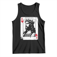Jesus Is King Playing Card Graphic Tank Top King of Hearts Christian Faith