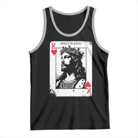 Jesus Is King Playing Card Graphic Tank Top King of Hearts Christian Faith