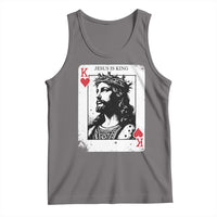Jesus Is King Playing Card Graphic Tank Top King of Hearts Christian Faith