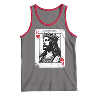 Jesus Is King Playing Card Graphic Tank Top King of Hearts Christian Faith
