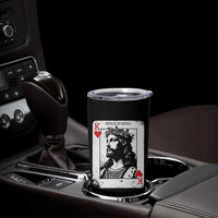 Jesus Is King Playing Card Graphic Tumbler Cup King of Hearts Christian Faith