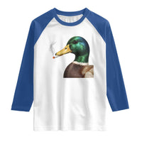 Smoking Mallard Meme Graphic Raglan Shirt Chaotic Funny Wild Duck Attitude Viral Internet Humor