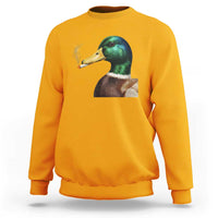 Smoking Mallard Meme Graphic Sweatshirt Chaotic Funny Wild Duck Attitude Viral Internet Humor