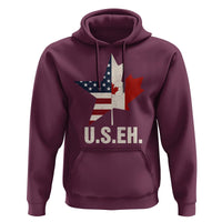 Funny American Canadan Hoodie US EH Canada Maple Leaf America Star Flag - Wonder Print Shop