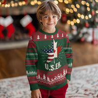 Funny American Canadan Ugly Christmas Sweater US EH Canada Maple Leaf America Star Flag - Wonder Print Shop