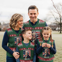 Funny Patriotic Founding Father V-Neck Knit Sweater Vest No Kings in America Since 1776 4th of July - Wonder Print Shop