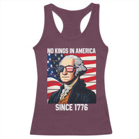 Funny Patriotic Founding Father Racerback Tank Top No Kings in America Since 1776 4th of July - Wonder Print Shop