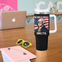 Funny Patriotic Founding Father Tumbler With Handle No Kings in America Since 1776 4th of July - Wonder Print Shop