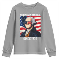 Funny Patriotic Founding Father Youth Sweatshirt No Kings in America Since 1776 4th of July - Wonder Print Shop
